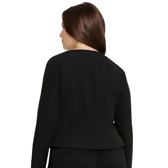 SALE Talbots Open Front Metal Embellished Studded Cropped Jacket Black SZ 1 - Picture 4 of 9